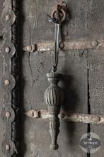 Houten klos ornament hanger leren veter hang stoer sober, Verzenden, Nieuw