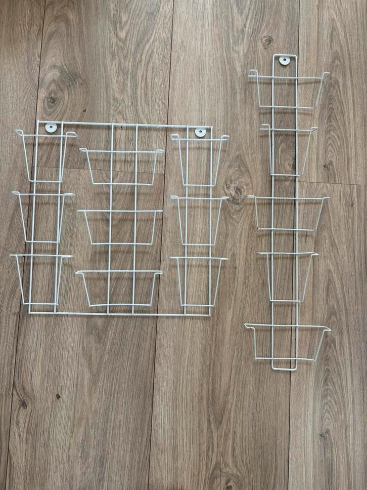 Vintage kaartenrekjes wit, Huis en Inrichting, Woonaccessoires | Krantenbakken en Lectuurbakken, Zo goed als nieuw, Ophalen