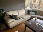 Natuzzi design hoekbank l Leder Crème | Nette staat, Huis en Inrichting, Banken | Complete zithoeken, Ophalen of Verzenden, Gebruikt