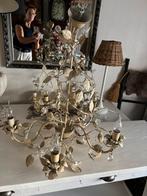 Mooie grote kroonluchter met bij passen schemerlapjes, Ophalen of Verzenden, Zo goed als nieuw