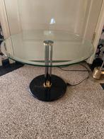 Bijzettafel met marmeren voet en lamp, Huis en Inrichting, 45 tot 60 cm, Minder dan 55 cm, Rond, Ophalen of Verzenden