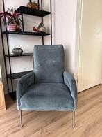 Warm petrol blauwe fauteuil, Modern, Metaal, 75 tot 100 cm, Zo goed als nieuw