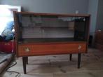 Vintage 60s theekastje / vitrinekastje met lade, Ophalen, Gebruikt