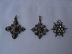 3x Antieke zilveren ketting hanger met steentjes, Sieraden, Tassen en Uiterlijk, Antieke sieraden, Ophalen, Overige materialen