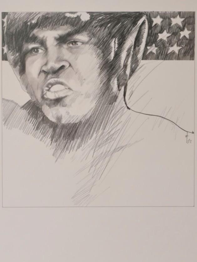 Muhammad Ali (Cassius Clay), Antiek en Kunst, Kunst | Schilderijen | Abstract, Ophalen of Verzenden