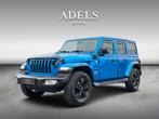 Jeep Wrangler Unlimited 4xe 380 Sahara Trekhaak ACC Leer Cam, Auto's, Jeep, Automaat, Zwart, 4 cilinders, Cabriolet