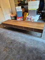 Houten TV Meubel - RVS Onderstel, Huis en Inrichting, Kasten | Televisiemeubels, Ophalen, Gebruikt, 200 cm of meer, Metaal