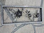 Metalen bloemen wandhanger, in lijst, Minder dan 50 cm, Gebruikt, Metaal of Aluminium, Ophalen of Verzenden