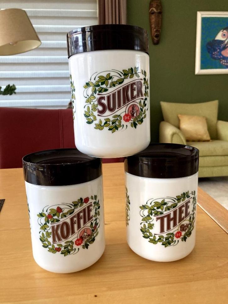 Douwe Egberts - Voorraadbussen koffie-suiker-thee, Verzamelen, Blikken, Gebruikt, Overige, Overige merken, Ophalen of Verzenden