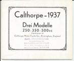 Calthorpe 250, 350 en 350 cc Birmingham folder 1937 (3746z), Ophalen of Verzenden, Overige merken