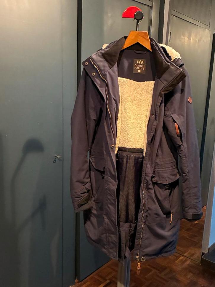 Human Nature Dames Parka - Maat L - Donkerblauw, Kleding | Dames, Jassen | Winter, Gedragen, Maat 42/44 (L), Blauw, Ophalen of Verzenden