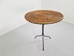 Rotan en IJzeren Bijzettafel, Frankrijk 1970, Huis en Inrichting, Tafels | Bijzettafels, Ophalen, Overige materialen, -, -