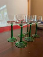 6 vintage luminarc groene wijnglazen, Verzamelen, Glas en Borrelglaasjes, Overige typen, Ophalen of Verzenden, Zo goed als nieuw