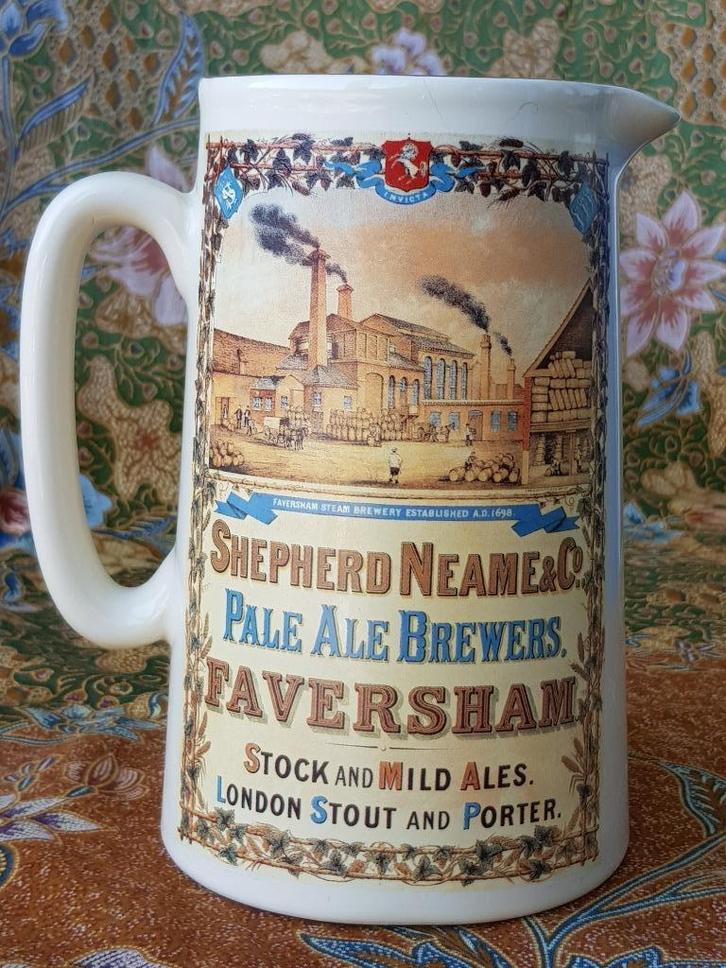 Mooie originele oude vintage bierkan uit Engeland 17,8 cm., Antiek en Kunst, Antiek | Porselein, Ophalen of Verzenden