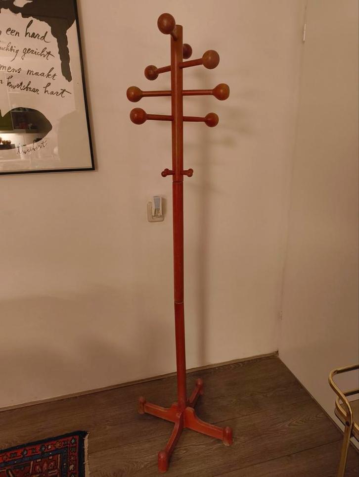 Vintage Scandinavische kapstok Spage Age design, Huis en Inrichting, Woonaccessoires | Kapstokken, Wandkapstok, Hout, Ophalen of Verzenden