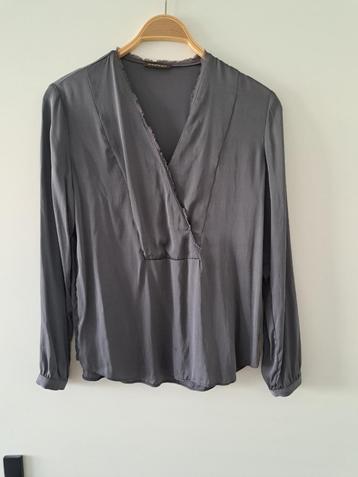 Repeat grijze stretch zijden blouse tuniek mt 36 nieuwstaat beschikbaar voor biedingen