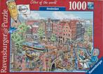 Ravensburger puzzel Fleroux "Cities of the world" Amsterdam, Ophalen, 500 t/m 1500 stukjes, Zo goed als nieuw