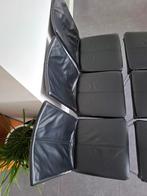 Zwart leren eetkamerstoelen, Huis en Inrichting, Stoelen, Ophalen, Gebruikt, Zwart, Leer