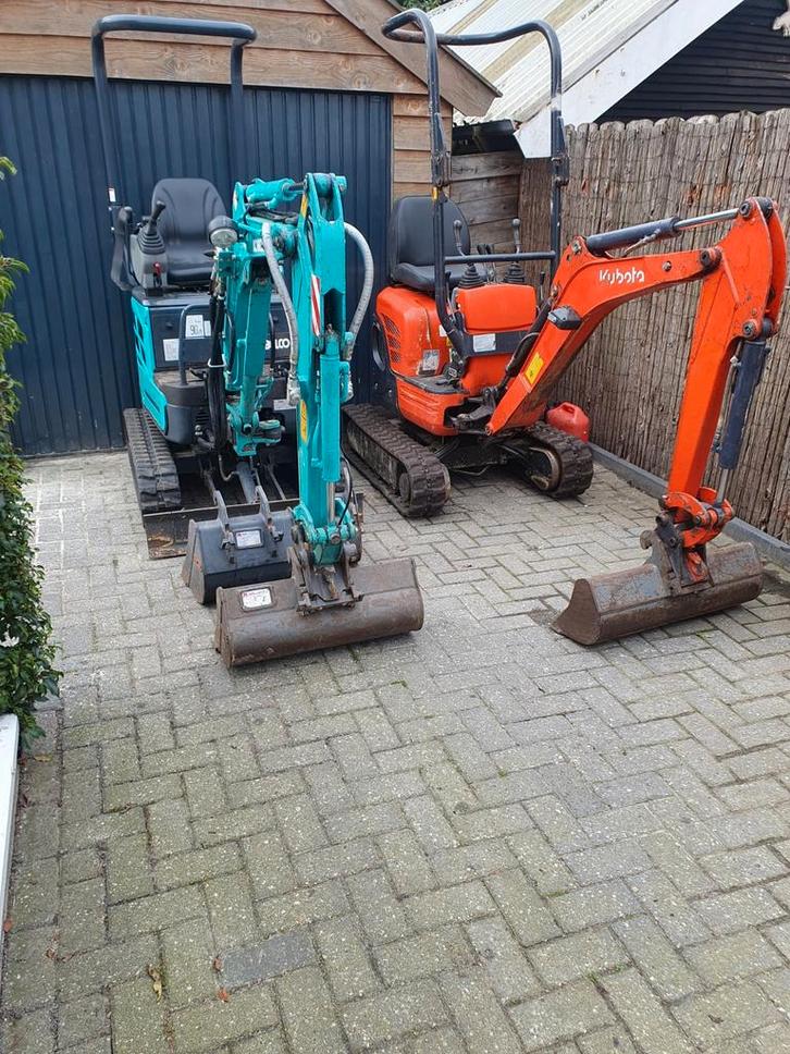Minikraan / Minigraver/ Minidumer te huur  huren 121.- inc., Zakelijke goederen, Machines en Bouw | Kranen en Graafmachines, Kraan