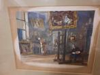 oud schilderij aquarelle?J.F Millet dans son Atelier, 1947, Antiek en Kunst, Kunst | Schilderijen | Klassiek, Ophalen of Verzenden