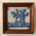 17e eeuwse tegel Delfts Blauw pastorale scène, Ophalen of Verzenden