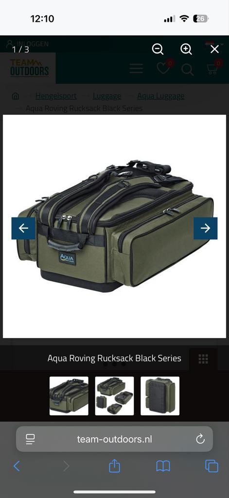 Aqua Roving Rugzak Black Series, Watersport en Boten, Hengelsport | Karpervissen, Zo goed als nieuw, Overige typen, Ophalen of Verzenden
