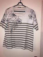 Rabe T-shirt maat 44, korte mouw wolwit/grijs en bladmotief, Rabe, Verzenden, Maat 42/44 (L), Zo goed als nieuw