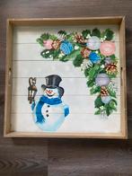 Winter -  handgeschilderd gepersonaliseerd dienblad 48x48, Ophalen of Verzenden