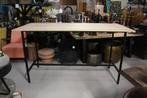 Grote bartafel metaal & melamine houtlook 200 x 90 cm., Ophalen, 60 tot 90 cm, Zo goed als nieuw, 1 kruk