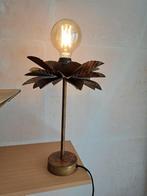 Aparte palm tafellamp / bladeren roestbruin incl LED lamp, Ophalen of Verzenden, Zo goed als nieuw, Glas, Minder dan 50 cm