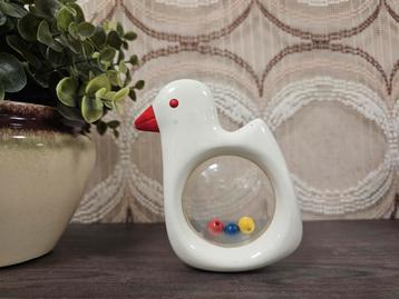 Vintage  Ambi Toys rammelaar witte kip retro speelgoed  beschikbaar voor biedingen