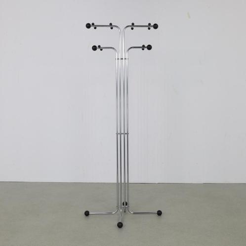 Coat Stand in Chrome, 1980s, Huis en Inrichting, Woonaccessoires | Kapstokken, Gebruikt, Wandkapstok, Minder dan 100 cm, Hout