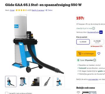 Stof- en spaanafzuiging Güde GAA 65.1 550 W (new in box)  beschikbaar voor biedingen