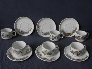 6 Meakin Wedgwood koppen en schotels Marjolein Bastin bosvru beschikbaar voor biedingen