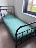 Zwart 1 persoons bed, Huis en Inrichting, Slaapkamer | Bedden, Ophalen, Gebruikt, 90 cm, Eenpersoons