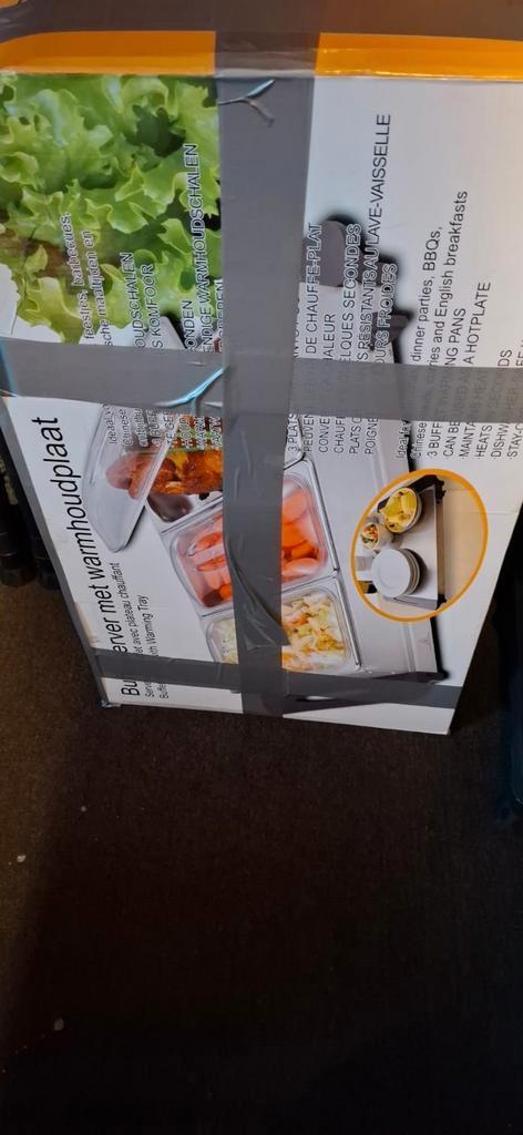 Buffetserver met Warmhoudplaat - Zo goed als nieuw, Huis en Inrichting, Keuken | Keukenbenodigdheden, Zo goed als nieuw, Ophalen of Verzenden