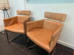 2 leren stoelen cognac bruin, Huis en Inrichting, Stoelen, Ophalen of Verzenden, Zo goed als nieuw, Bruin, Leer