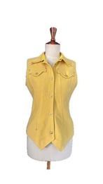 Authentieke Versace jaren 90 gele gilet/jasje in maat M, Kleding | Dames, Maat 38/40 (M), Geel, Ophalen of Verzenden, Zo goed als nieuw