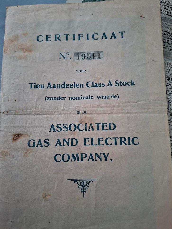 Certificaten uit 1930 te koop, Postzegels en Munten, Aandelen en Waardepapieren, Ophalen of Verzenden