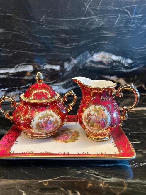 VINTAGE SCHALLE WIESAU BAVARIA ROOMSTEL, Antiek en Kunst, Antiek | Servies compleet, Ophalen of Verzenden