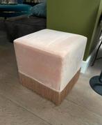 roze fluwelen velvet poefje met franjes, Ophalen, ., 125 cm of meer, .