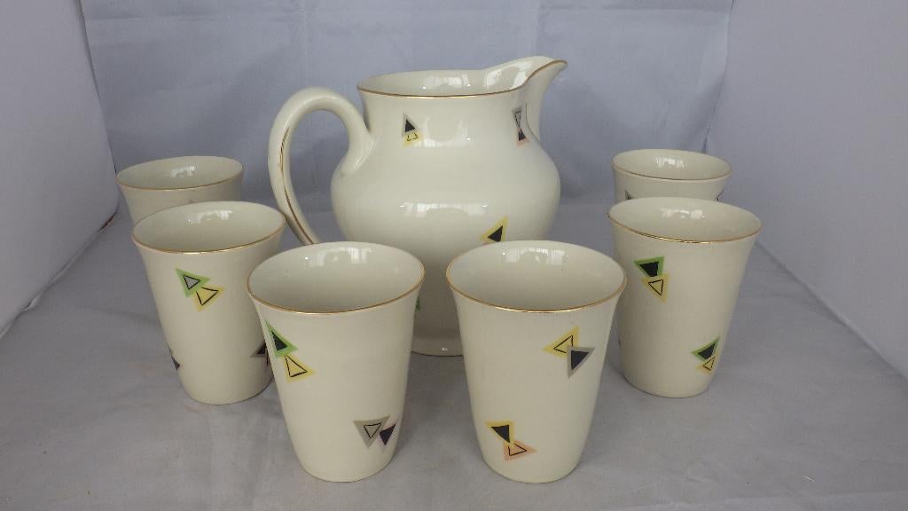 mooie retro kan met bekers, Ophalen of Verzenden, Overige typen