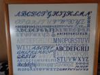 alfabet geborduurd in lijst, Minder dan 50 cm, Gebruikt, Ophalen of Verzenden, Minder dan 50 cm