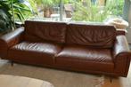Natuzzi Italiaans lederen designbank, cognac, 236x81x102, Huis en Inrichting, Ophalen, Gebruikt, 100 tot 125 cm, Driepersoons