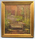 Johannes van dijk  1913 schilderij steiger bij sloot, Ophalen of Verzenden