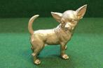 Gouden Chihuahua leuk als deco voor binnen en buiten, Verzamelen, Beelden en Beeldjes, Ophalen of Verzenden, Nieuw, Dier