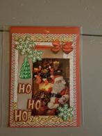 Kaartje kerst kerstman bij haardvuur, Ophalen of Verzenden, Nieuw, Kerst