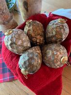 Set goudkleurige kerstballen dennenappel vorm, kersthanger, Diversen, Kerst, Ophalen of Verzenden, Nieuw