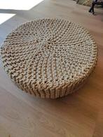 Geknoopte poef voetenbankje tafeltje, Ophalen, Zo goed als nieuw, 50 tot 75 cm, Vierkant