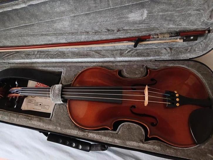 Antieke Boheemse Viool -, Muziek en Instrumenten, Strijkinstrumenten | Violen en Altviolen, Gebruikt, Viool, 4/4-viool, Met koffer